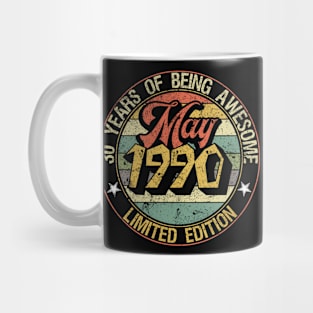 born May 1990 Vintage Gift Mug